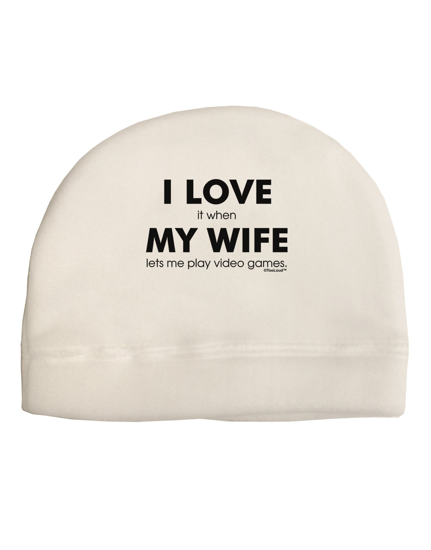 I Love My Wife Videogames Adult Fleece Beanie Cap Hat-Beanie-TooLoud-White-One-Size-Fits-Most-Davson Sales