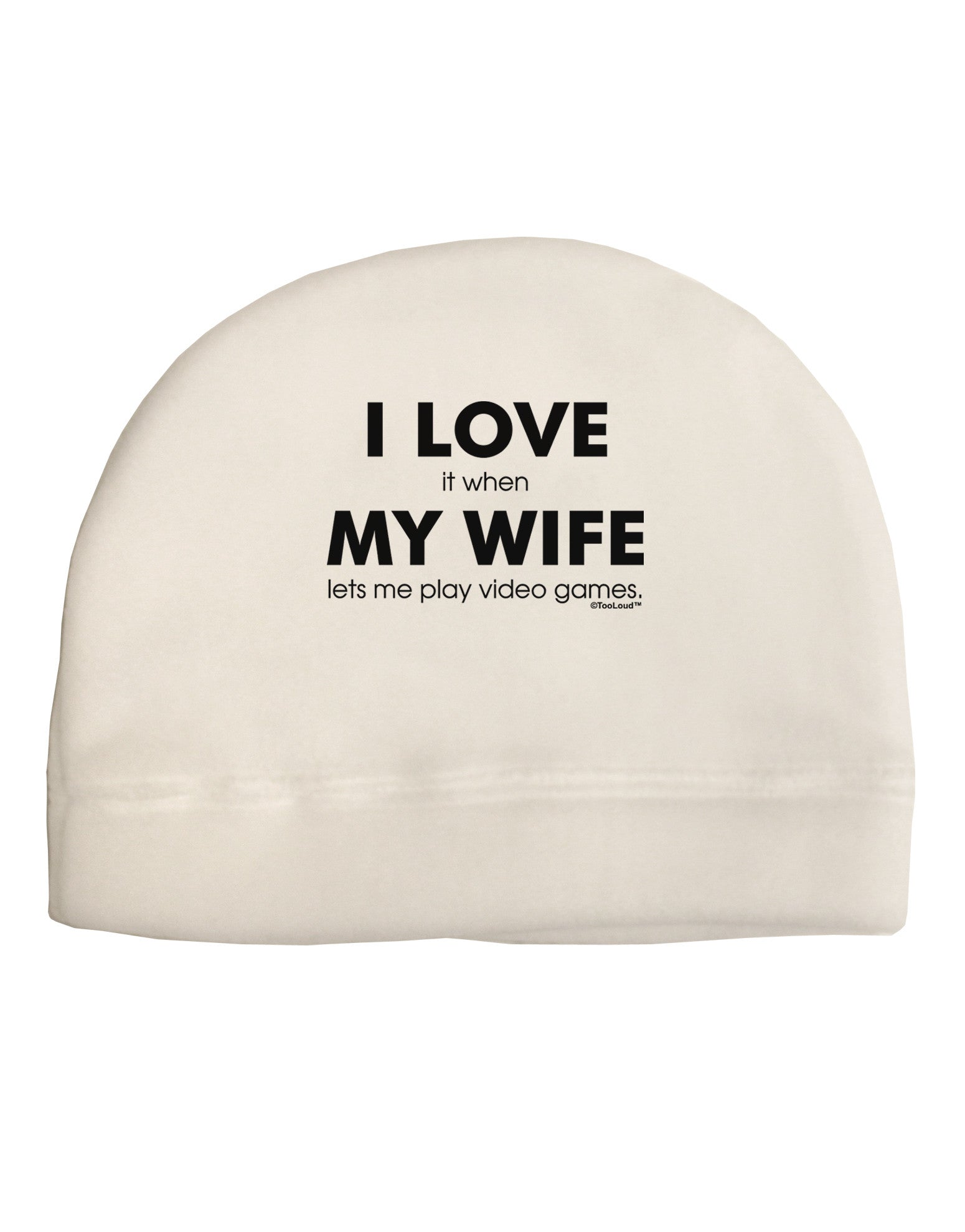 I Love My Wife Videogames Adult Fleece Beanie Cap Hat-Beanie-TooLoud-White-One-Size-Fits-Most-Davson Sales