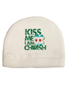 Kiss Me I'm Chirish Adult Fleece Beanie Cap Hat by TooLoud-Clothing-TooLoud-White-One-Size-Fits-Most-Davson Sales