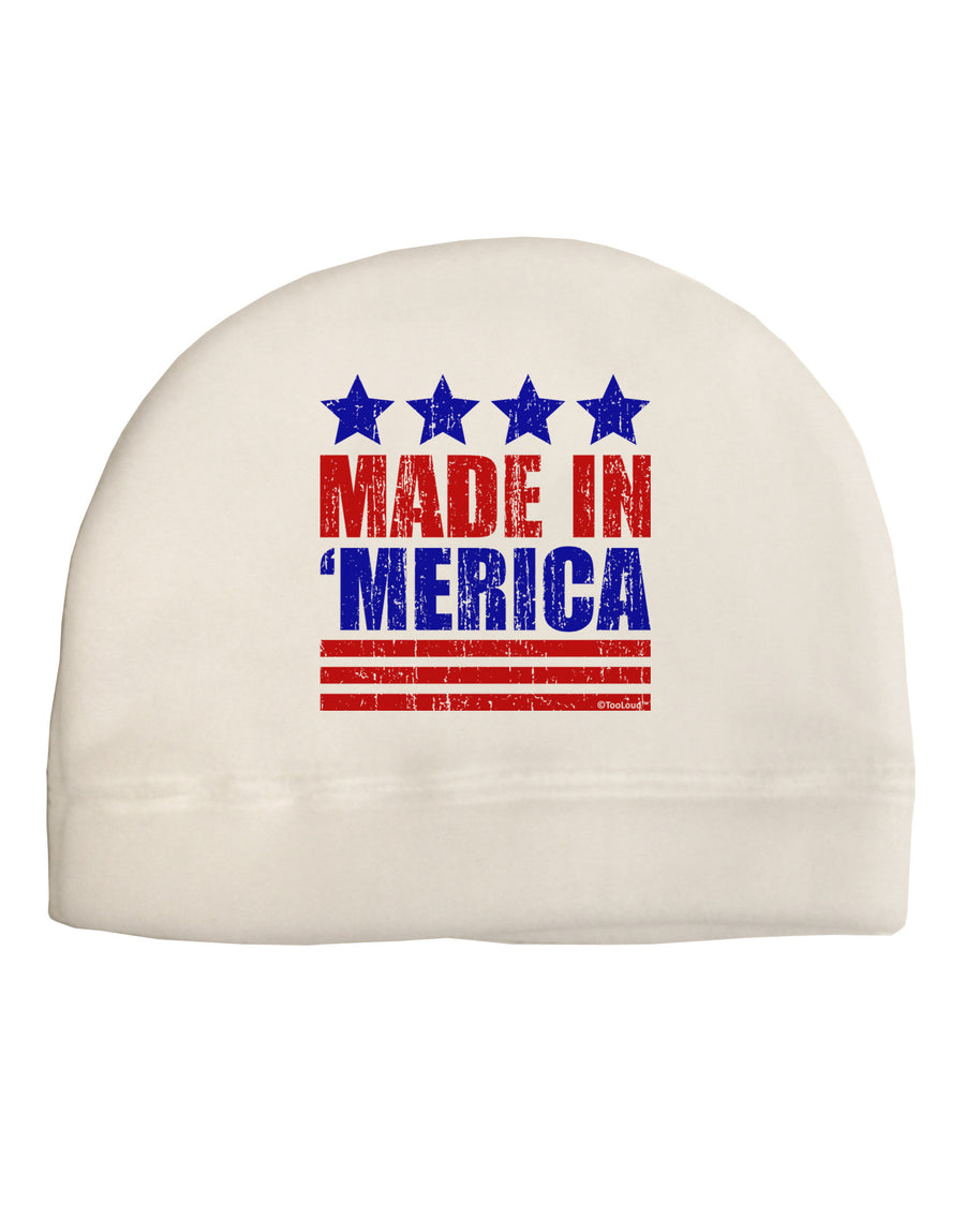 Made in Merica - Stars and Stripes Color Design Child Fleece Beanie Cap Hat-Beanie-TooLoud-White-One-Size-Fits-Most-Davson Sales