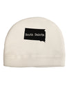 South Dakota - United States Shape Adult Fleece Beanie Cap Hat by TooLoud-Beanie-TooLoud-White-One-Size-Fits-Most-Davson Sales