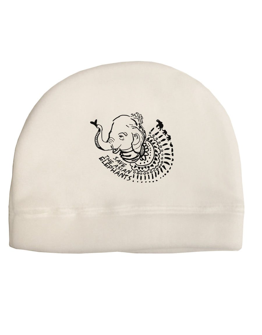 TooLoud Save the Asian Elephants Child Fleece Beanie Cap Hat-Beanie-TooLoud-White-One-Size-Fits-Most-Davson Sales