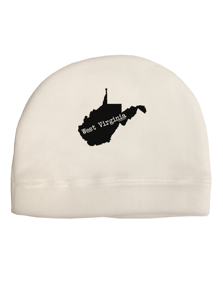 West Virginia - United States Shape Adult Fleece Beanie Cap Hat-Beanie-TooLoud-White-One-Size-Fits-Most-Davson Sales