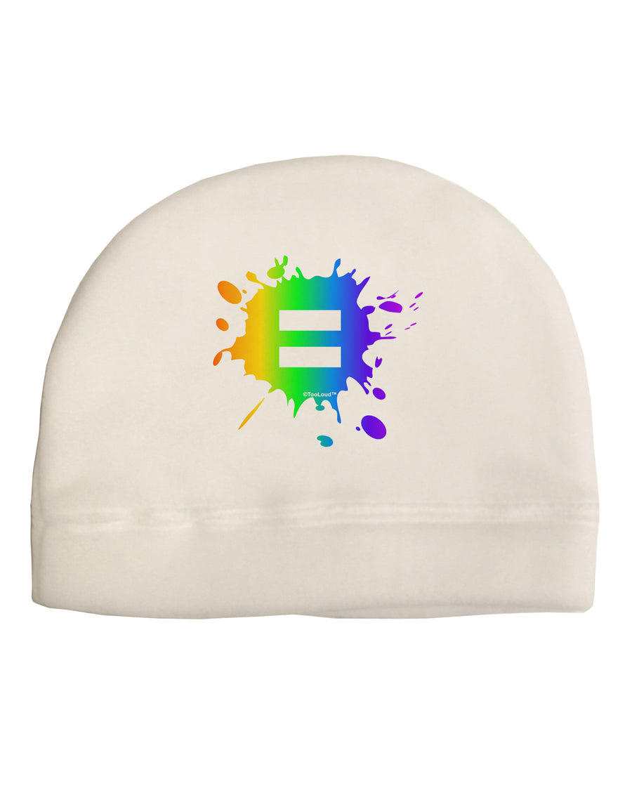 Equal Rainbow Paint Splatter Adult Fleece Beanie Cap Hat by TooLoud-Beanie-TooLoud-White-One-Size-Fits-Most-Davson Sales