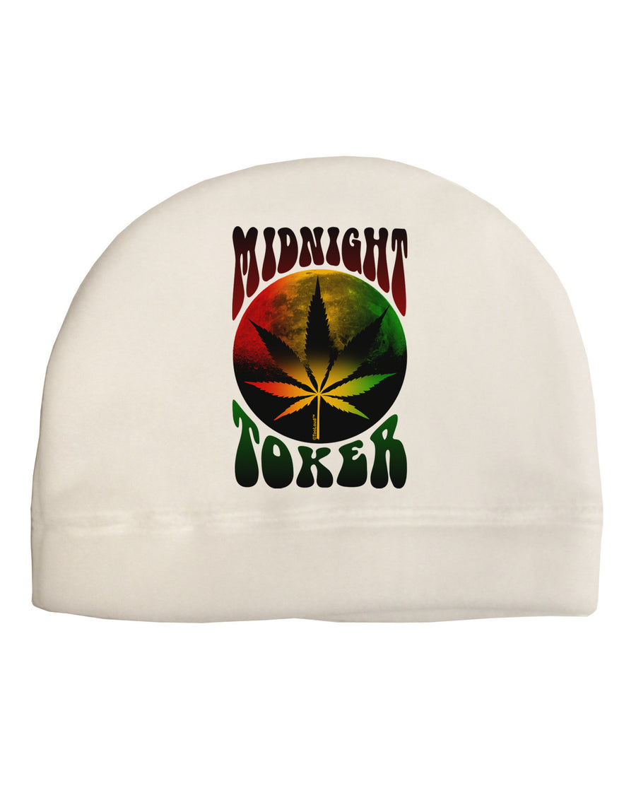 Midnight Toker Marijuana Adult Fleece Beanie Cap Hat-Beanie-TooLoud-White-One-Size-Fits-Most-Davson Sales