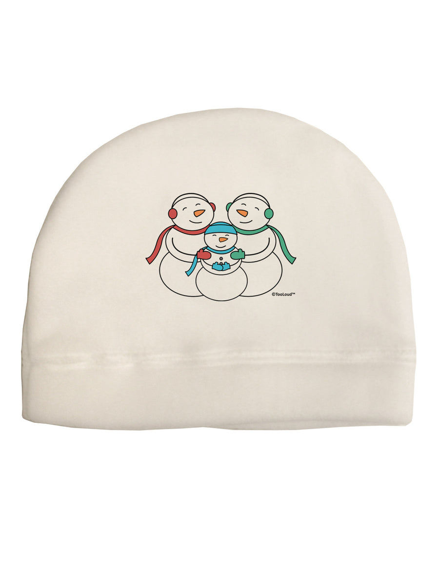 Cute Snowman Family with Boy Child Fleece Beanie Cap Hat by TooLoud-Beanie-TooLoud-White-One-Size-Fits-Most-Davson Sales