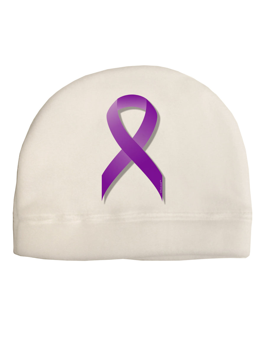 Crohn’s Disease Awareness Ribbon - Purple Adult Fleece Beanie Cap Hat-Beanie-TooLoud-White-One-Size-Fits-Most-Davson Sales