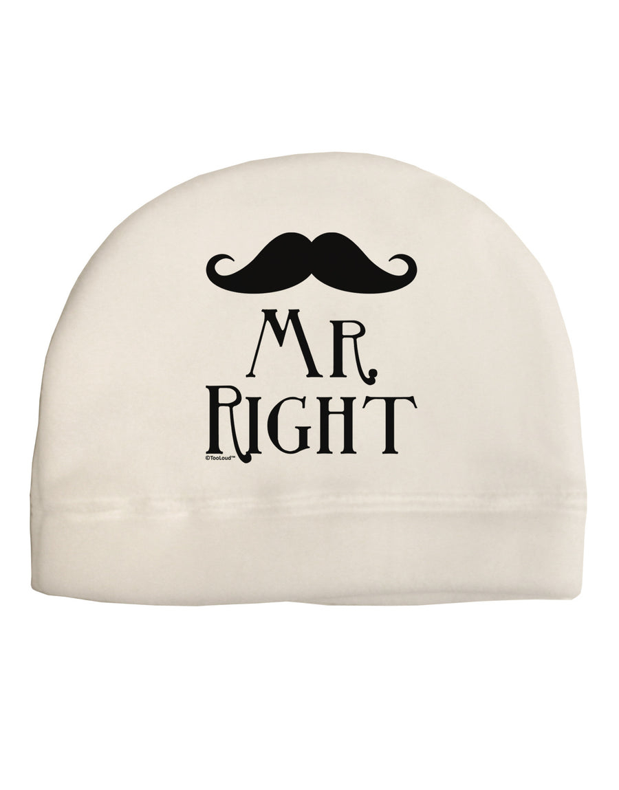 Matching Husband and Wife Designs - Mr Right Child Fleece Beanie Cap Hat-Beanie-TooLoud-White-One-Size-Fits-Most-Davson Sales