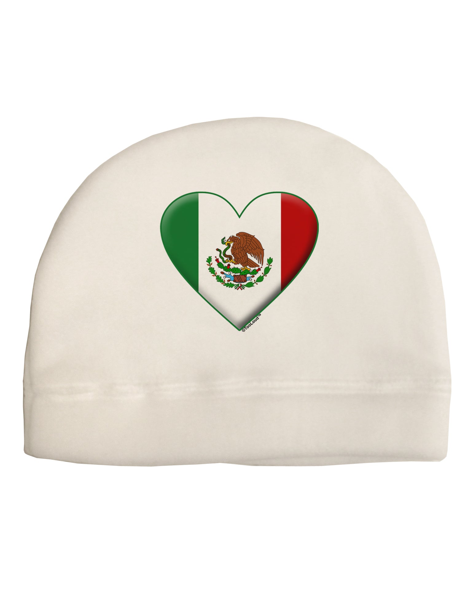 Mexican Flag Heart - Beveled Adult Fleece Beanie Cap Hat by TooLoud-Beanie-TooLoud-White-One-Size-Fits-Most-Davson Sales