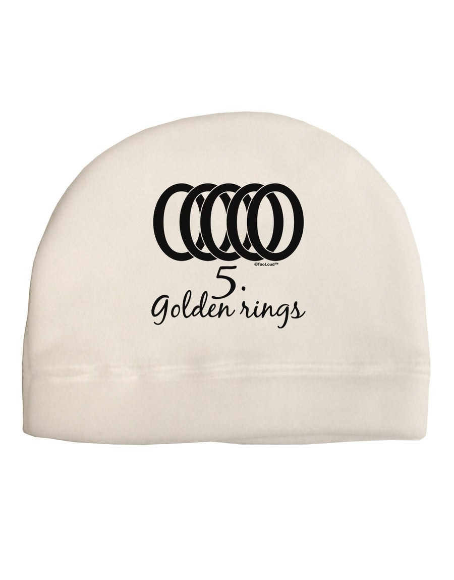 Five Golden Rings Text Adult Fleece Beanie Cap Hat-Beanie-TooLoud-White-One-Size-Fits-Most-Davson Sales