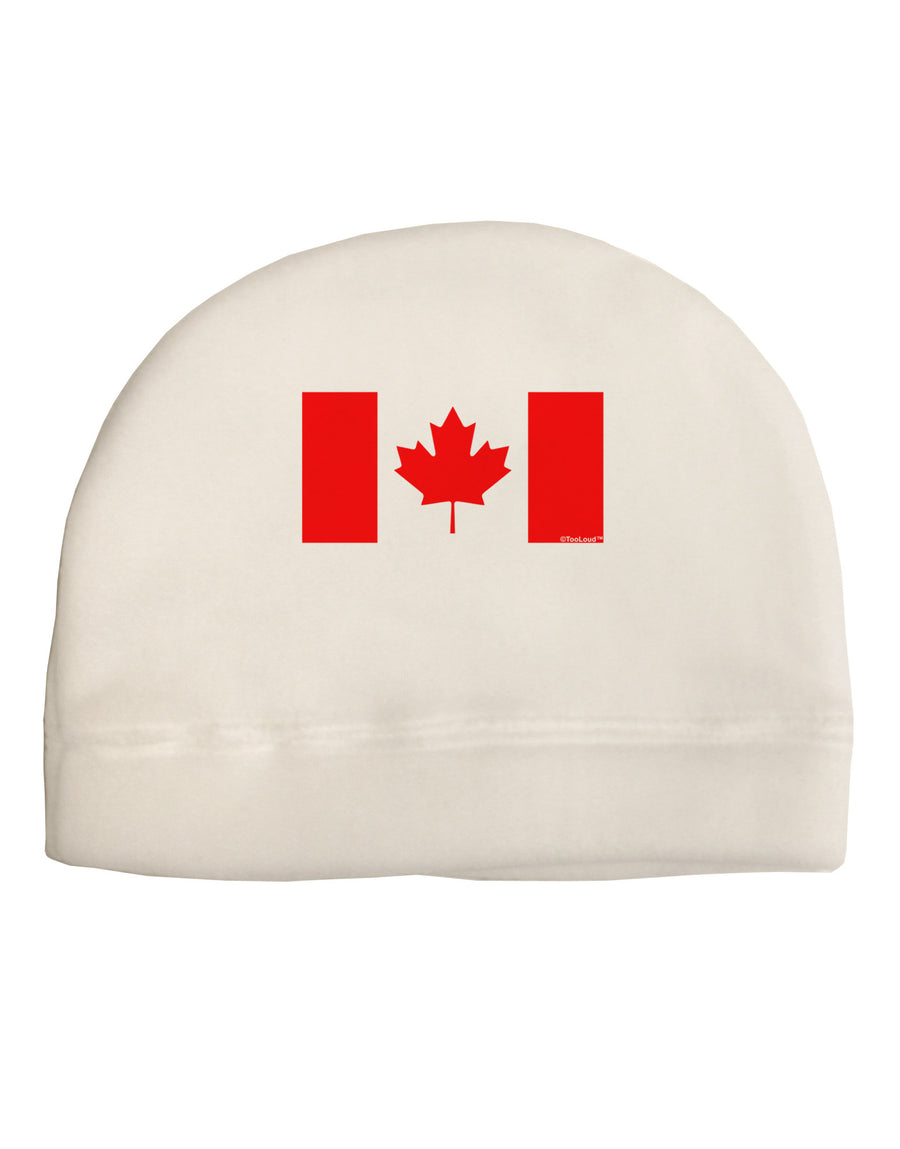 Canadian Flag Maple Leaf Colors Adult Fleece Beanie Cap Hat-Beanie-TooLoud-White-One-Size-Fits-Most-Davson Sales