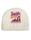 Seattle Washington Sunset Adult Fleece Beanie Cap Hat-Beanie-TooLoud-White-One-Size-Fits-Most-Davson Sales