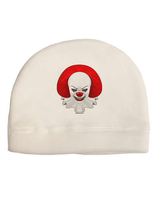 Scary Clown Watercolor Child Fleece Beanie Cap Hat-Beanie-TooLoud-White-One-Size-Fits-Most-Davson Sales