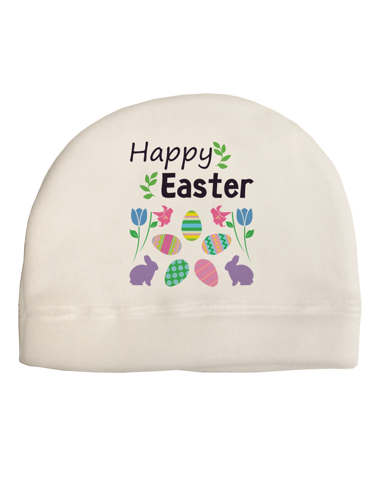 Happy Easter Design Adult Fleece Beanie Cap Hat-Beanie-TooLoud-White-One-Size-Fits-Most-Davson Sales