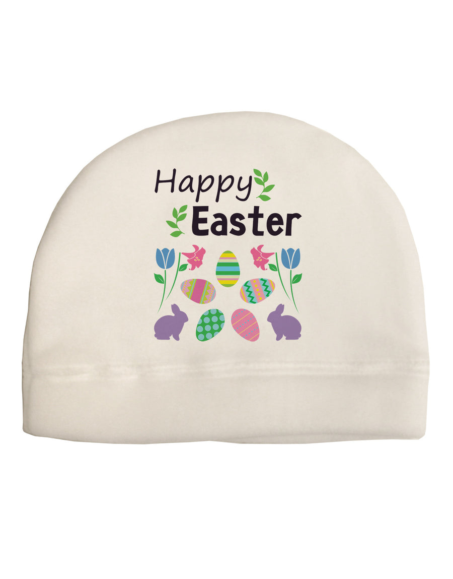 Happy Easter Design Adult Fleece Beanie Cap Hat-Beanie-TooLoud-White-One-Size-Fits-Most-Davson Sales