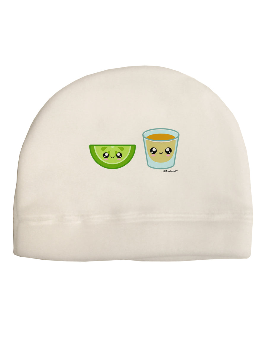 Cute Tequila Shot and Lime Wedge Adult Fleece Beanie Cap Hat by TooLoud-Beanie-TooLoud-White-One-Size-Fits-Most-Davson Sales