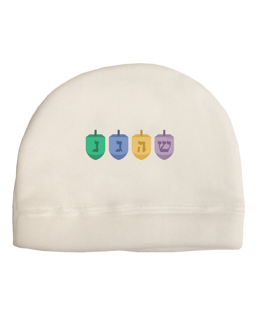 Hanukkah Dreidels Child Fleece Beanie Cap Hat-Beanie-TooLoud-White-One-Size-Fits-Most-Davson Sales