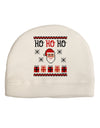 Ho Ho Ho Ugly Christmas Sweater Adult Fleece Beanie Cap Hat-Beanie-TooLoud-White-One-Size-Fits-Most-Davson Sales