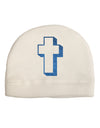 Simple Cross Design Glitter - Blue Child Fleece Beanie Cap Hat by TooLoud-Beanie-TooLoud-White-One-Size-Fits-Most-Davson Sales