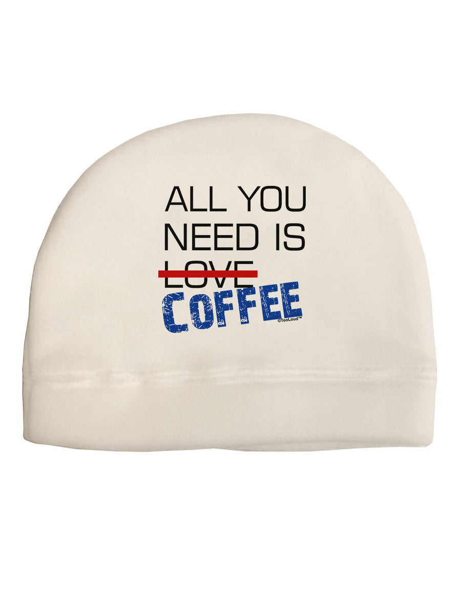 All You Need Is Coffee Child Fleece Beanie Cap Hat-Beanie-TooLoud-White-One-Size-Fits-Most-Davson Sales