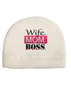 TooLoud Wife Mom Boss Adult Fleece Beanie Cap Hat-Beanie-TooLoud-White-One-Size-Fits-Most-Davson Sales