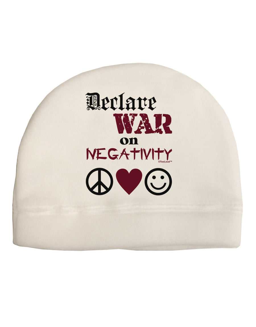 Declare War on Negativity Adult Fleece Beanie Cap Hat by-Beanie-TooLoud-White-One-Size-Fits-Most-Davson Sales