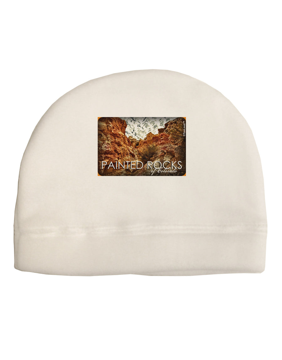 Colorado Painted Rocks Text Adult Fleece Beanie Cap Hat-Beanie-TooLoud-White-One-Size-Fits-Most-Davson Sales