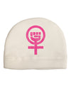 Pink Distressed Feminism Symbol Child Fleece Beanie Cap Hat-Beanie-TooLoud-White-One-Size-Fits-Most-Davson Sales