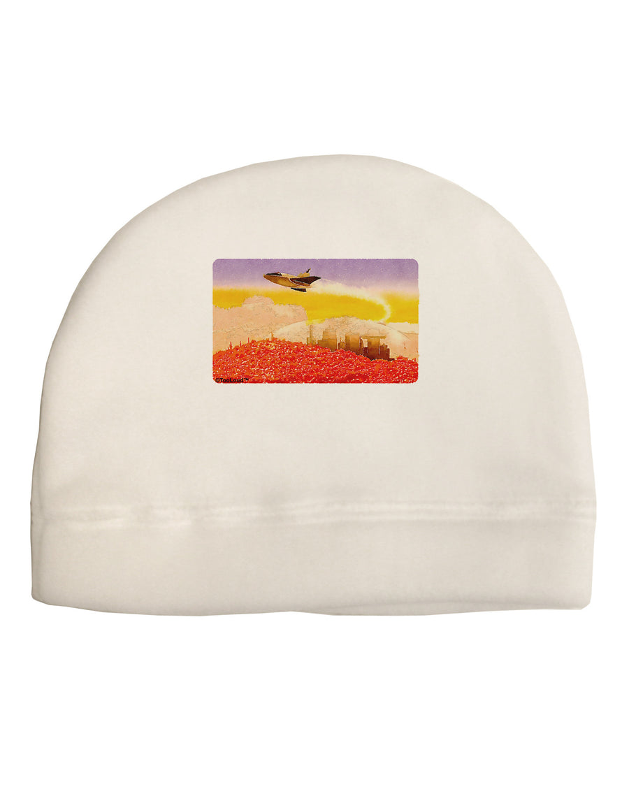 Planet Mars Watercolor Child Fleece Beanie Cap Hat-Beanie-TooLoud-White-One-Size-Fits-Most-Davson Sales