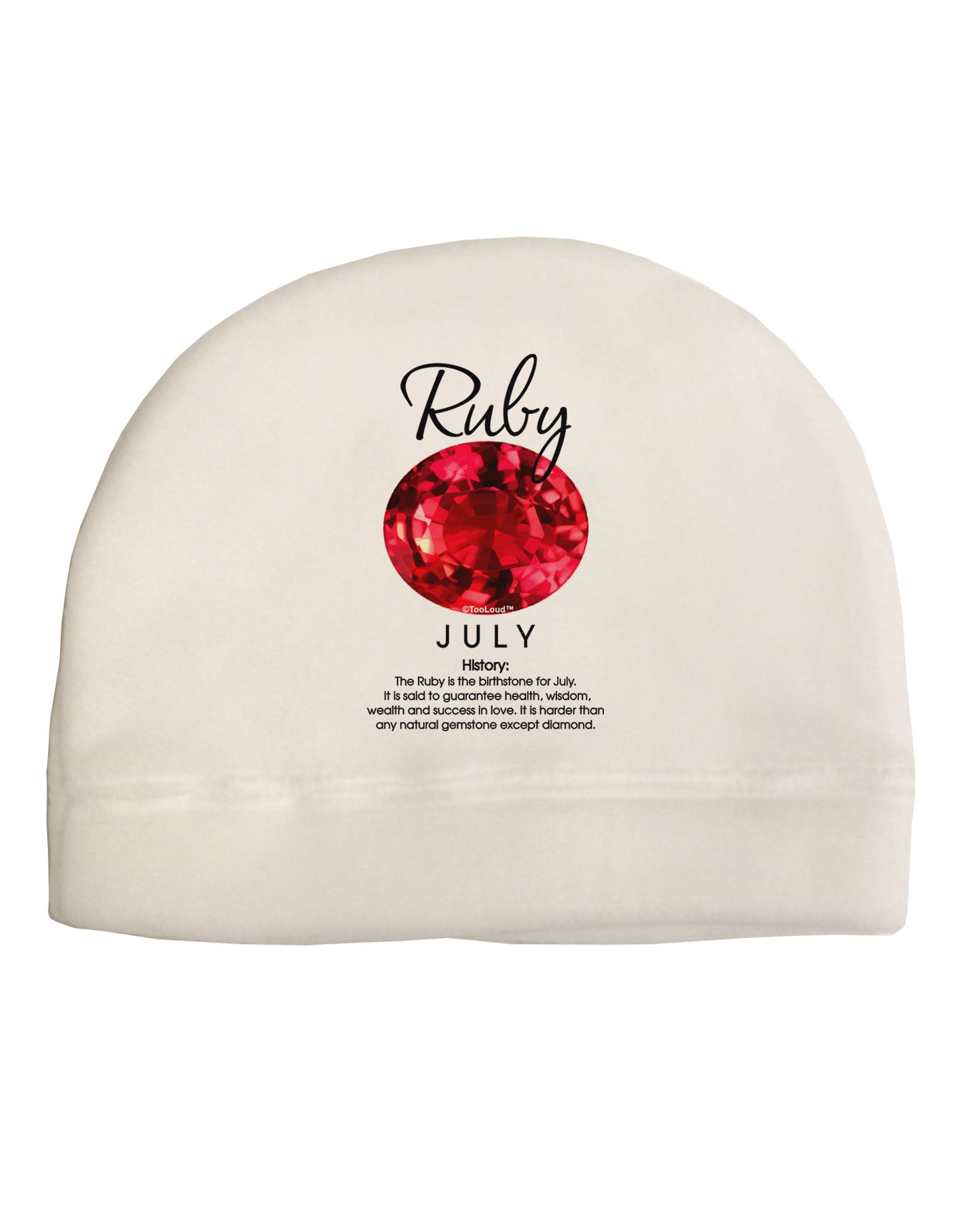 Birthstone Ruby Adult Fleece Beanie Cap Hat-Beanie-TooLoud-White-One-Size-Fits-Most-Davson Sales