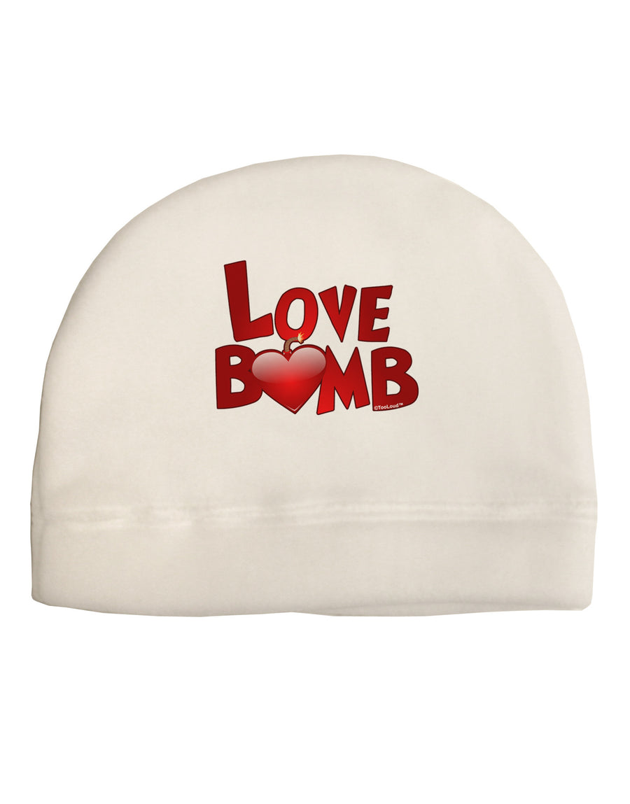 Love Bomb Text Adult Fleece Beanie Cap Hat-Beanie-TooLoud-White-One-Size-Fits-Most-Davson Sales