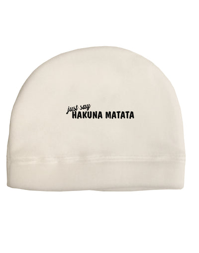 TooLoud Just Say Hakuna Matata Dark Adult Dark Baseball Cap Hat-Baseball Cap-TooLoud-White-One-Size-Fits-Most-Davson Sales