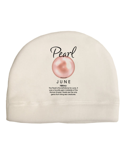 Birthstone Pearl Adult Fleece Beanie Cap Hat-Beanie-TooLoud-White-One-Size-Fits-Most-Davson Sales