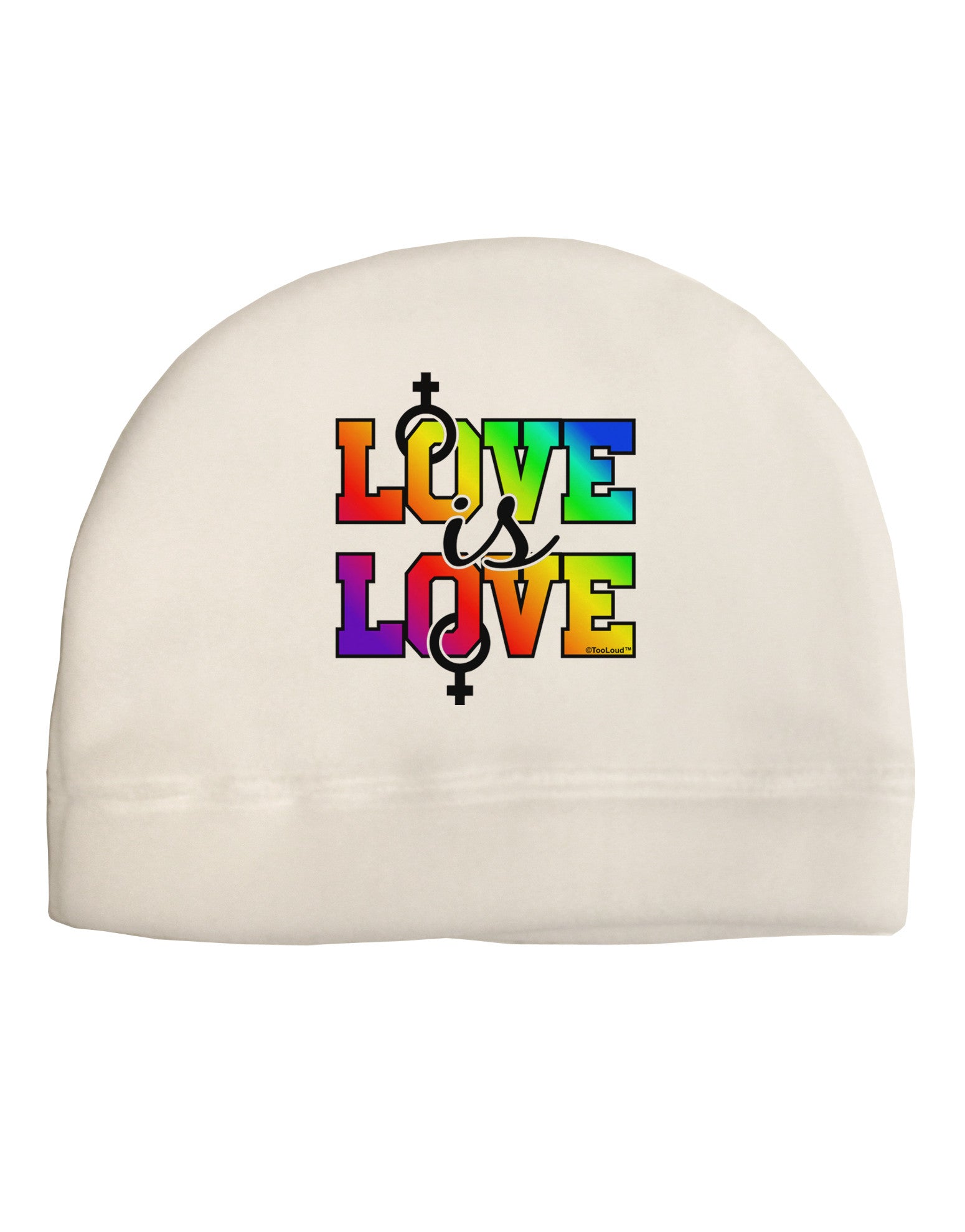 Love Is Love Lesbian Pride Adult Fleece Beanie Cap Hat-Beanie-TooLoud-White-One-Size-Fits-Most-Davson Sales