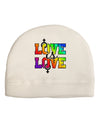 Love Is Love Lesbian Pride Adult Fleece Beanie Cap Hat-Beanie-TooLoud-White-One-Size-Fits-Most-Davson Sales