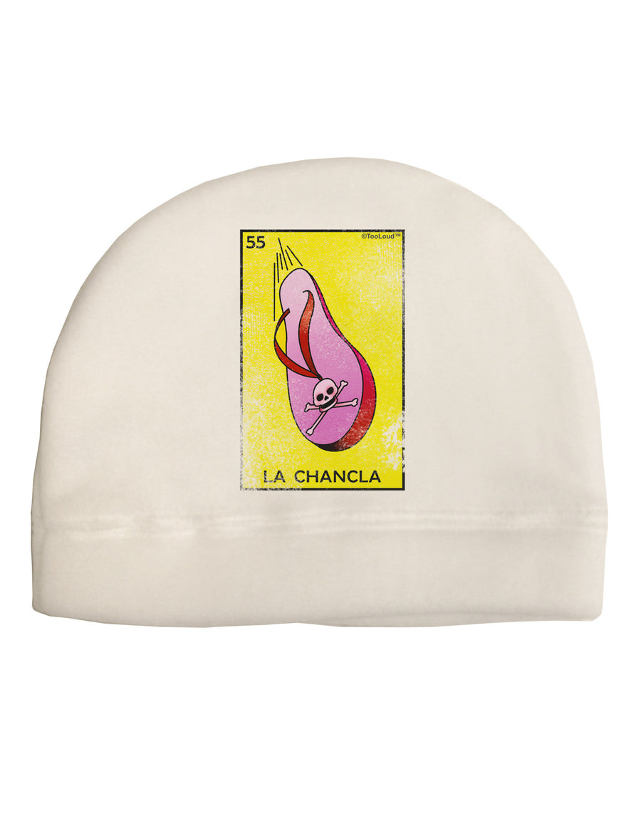 La Chancla Loteria Distressed Adult Fleece Beanie Cap Hat by-Beanie-TooLoud-White-One-Size-Fits-Most-Davson Sales