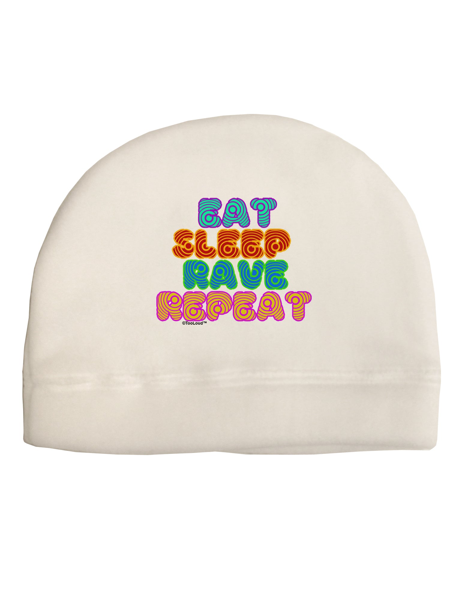 Eat Sleep Rave Repeat Hypnotic Adult Fleece Beanie Cap Hat by TooLoud-Beanie-TooLoud-White-One-Size-Fits-Most-Davson Sales