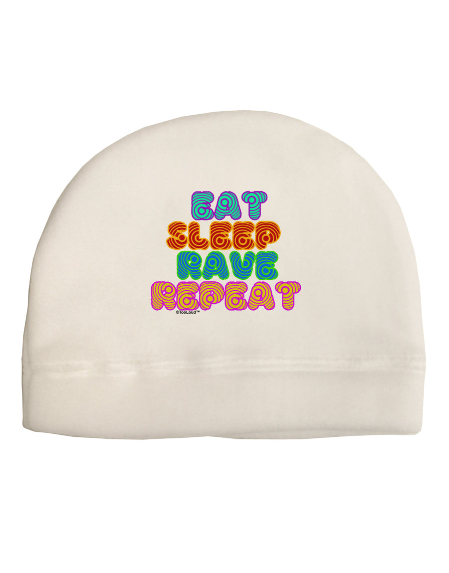 Eat Sleep Rave Repeat Hypnotic Adult Fleece Beanie Cap Hat by TooLoud-Beanie-TooLoud-White-One-Size-Fits-Most-Davson Sales