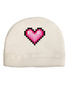 Pixel Heart Design B - Valentine's Day Adult Fleece Beanie Cap Hat by TooLoud-Beanie-TooLoud-White-One-Size-Fits-Most-Davson Sales