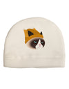 Disgruntled Cat Wearing Turkey Hat Adult Fleece Beanie Cap Hat by-Beanie-TooLoud-White-One-Size-Fits-Most-Davson Sales