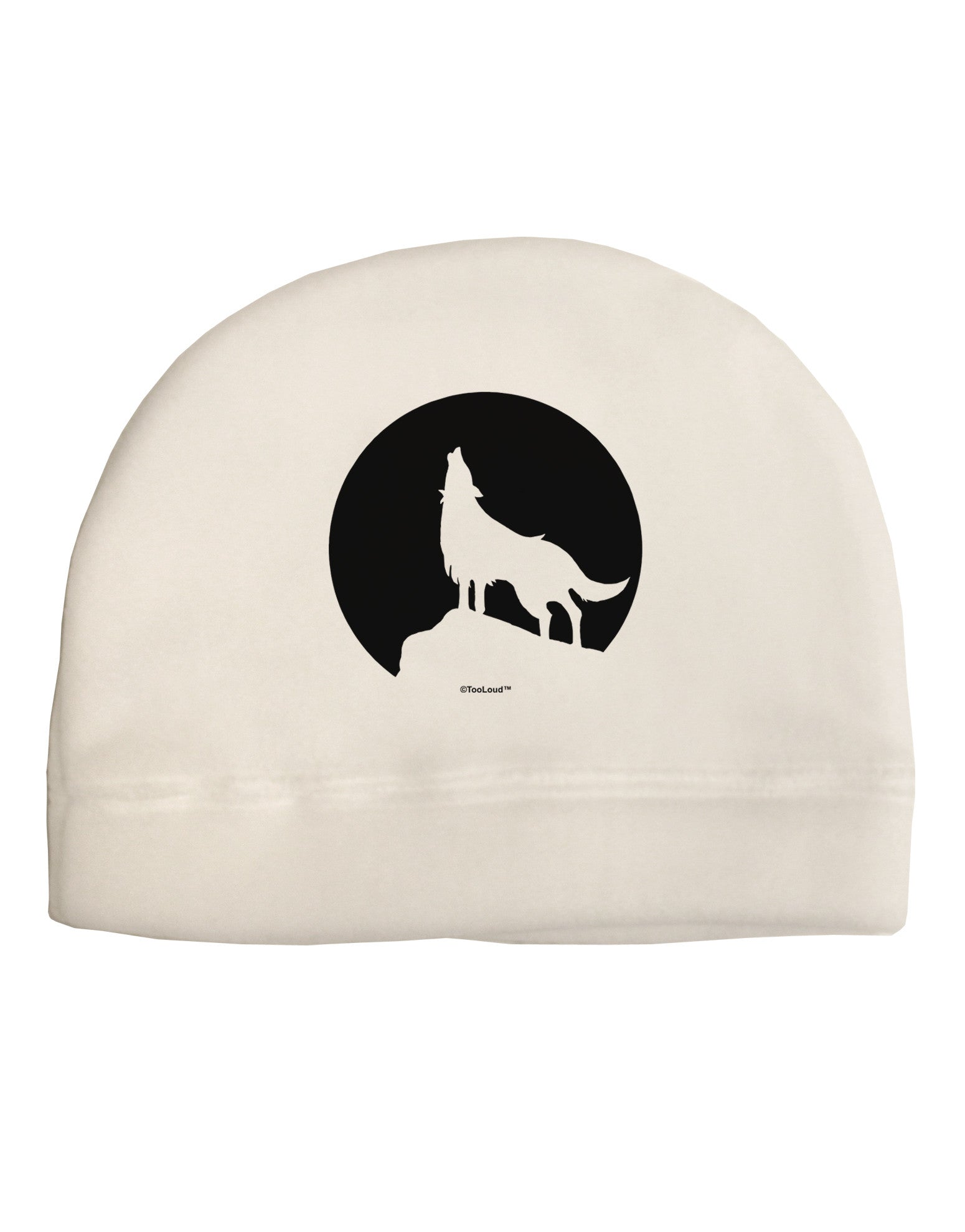 Wolf Howling at the Moon - Design #1 Adult Fleece Beanie Cap Hat by TooLoud-Beanie-TooLoud-White-One-Size-Fits-Most-Davson Sales