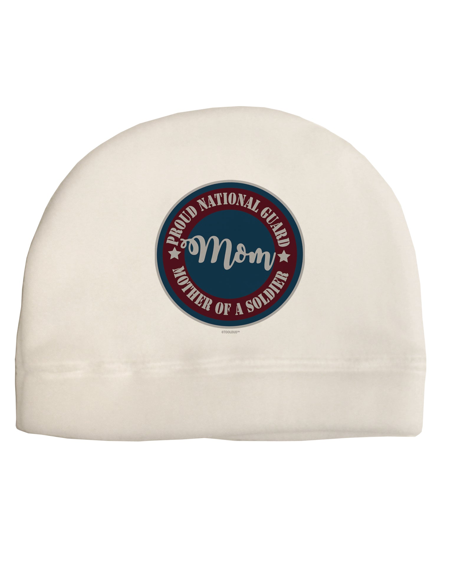TooLoud Proud National Guard Mom Adult Fleece Beanie Cap Hat-Beanie-TooLoud-White-One-Size-Fits-Most-Davson Sales