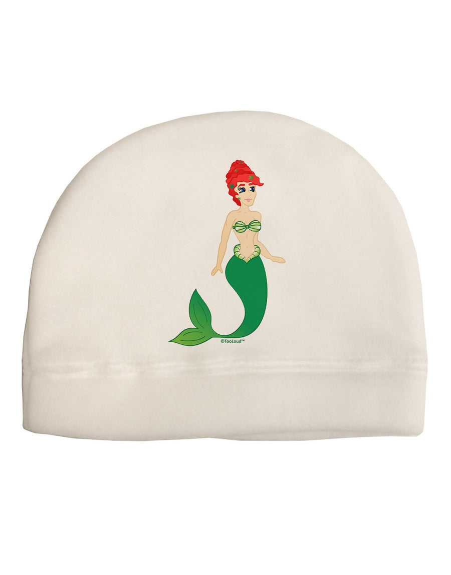 Mermaid Design - Green Child Fleece Beanie Cap Hat-Beanie-TooLoud-White-One-Size-Fits-Most-Davson Sales