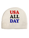 USA All Day - Distressed Patriotic Design Child Fleece Beanie Cap Hat by TooLoud-Beanie-TooLoud-White-One-Size-Fits-Most-Davson Sales