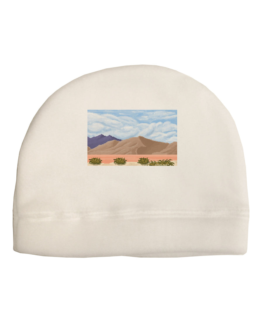 Pixel Landscape - Desert Adult Fleece Beanie Cap Hat-Beanie-TooLoud-White-One-Size-Fits-Most-Davson Sales