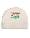 Begins With Christ Text Adult Fleece Beanie Cap Hat-Beanie-TooLoud-White-One-Size-Fits-Most-Davson Sales