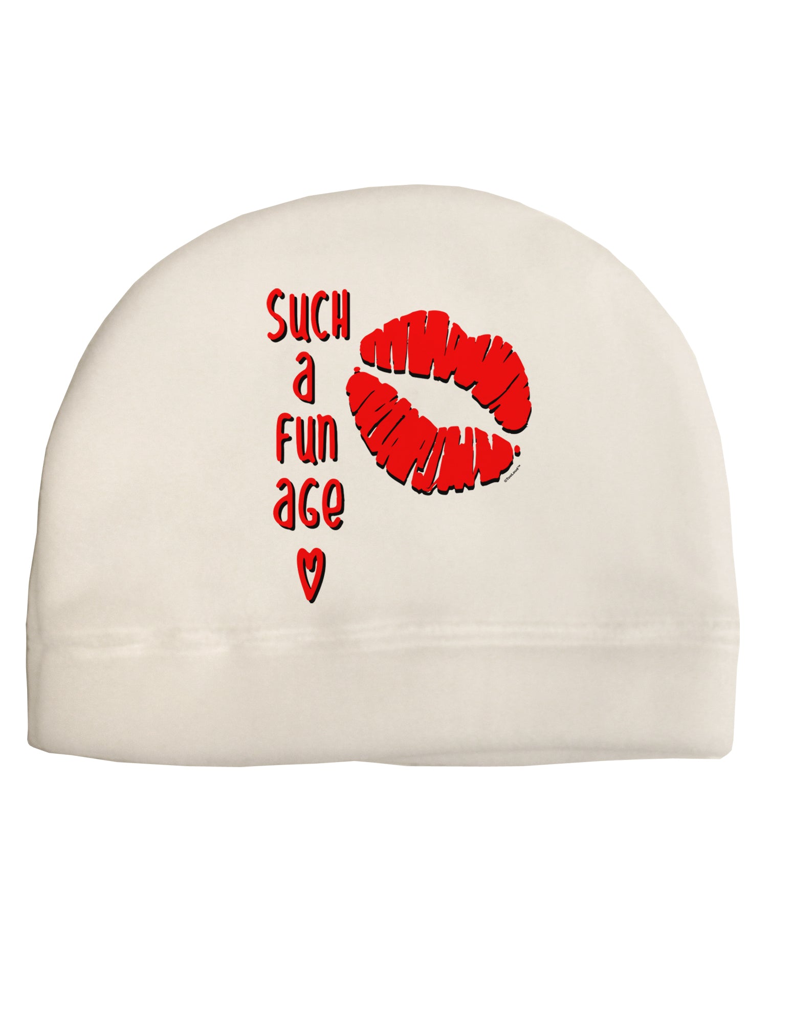 Such a Fun Age Kiss Lips Adult Fleece Beanie Cap Hat-Beanie-TooLoud-White-One-Size-Fits-Most-Davson Sales