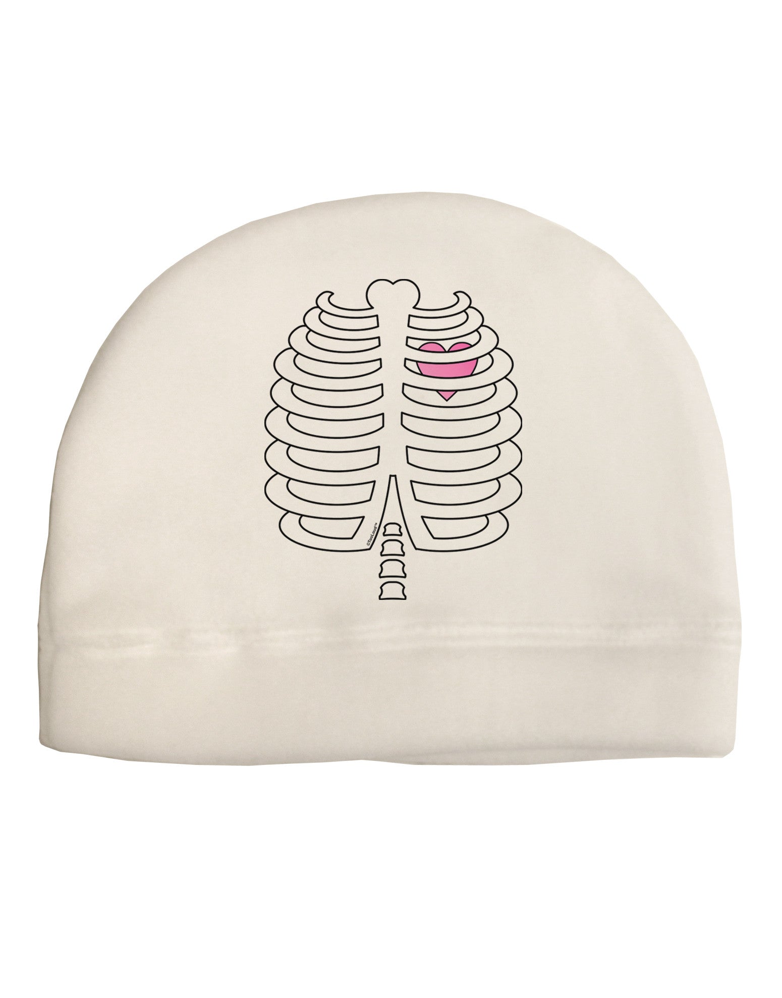 Skeleton Ribcage with Pink Heart Halloween Adult Fleece Beanie Cap Hat-Beanie-TooLoud-White-One-Size-Fits-Most-Davson Sales