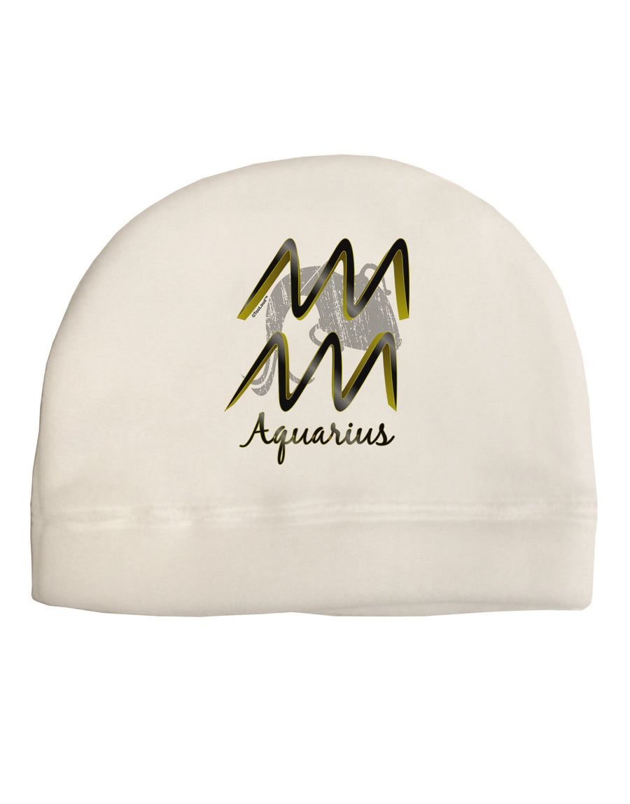 Aquarius Symbol Child Fleece Beanie Cap Hat-Beanie-TooLoud-White-One-Size-Fits-Most-Davson Sales