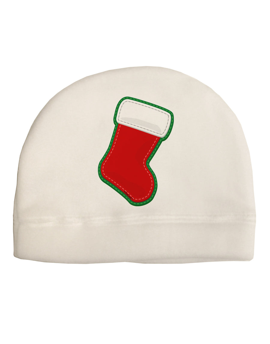 Cute Faux Applique Christmas Stocking Adult Fleece Beanie Cap Hat-Beanie-TooLoud-White-One-Size-Fits-Most-Davson Sales